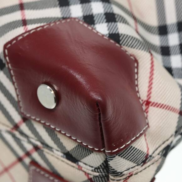 Burberry Nova Check Blue Label Hand Bag Nylon Beige Red - Picture 14 of 16